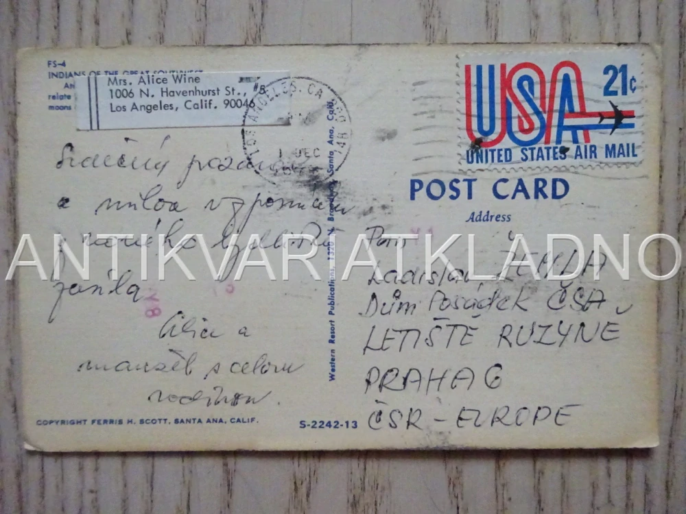 ETNOGRAFIE, INDIÁN, USA, POHLEDNICE 436