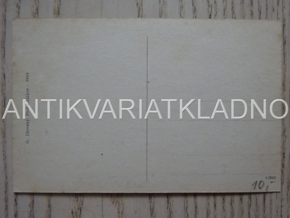 DŘÍŇ, PARTIE U KOSTELÍČKA, ROK 1919, OKRES KLADNO, POHLEDNICE 443