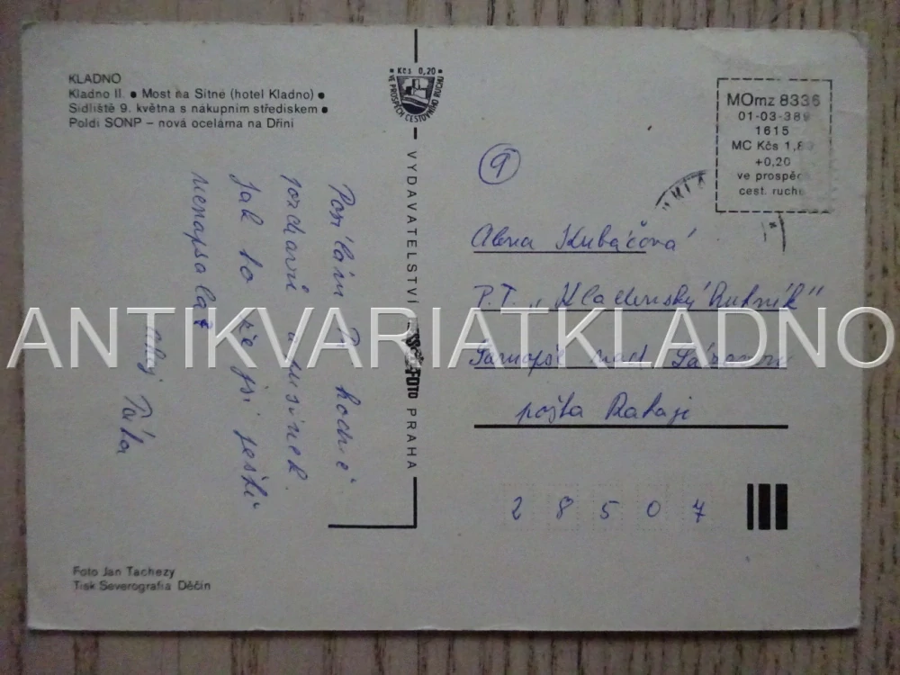 KLADNO, SÍTENSKÉ ÚDOLÍ, POHLEDNICE 473