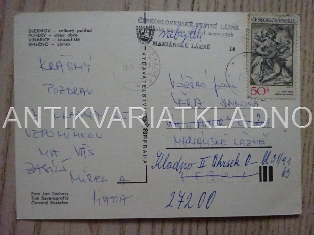 ŠVERMOV, PCHERY, VINAŘICE, SMĚČNO, OKRES KLADNO, POHLEDNICE 486