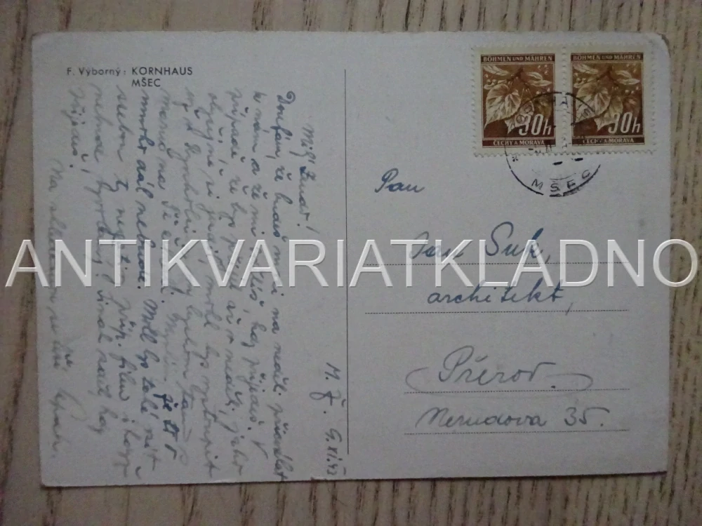 MŠEC, OKRES RAKOVNÍK, POHLEDNICE 493