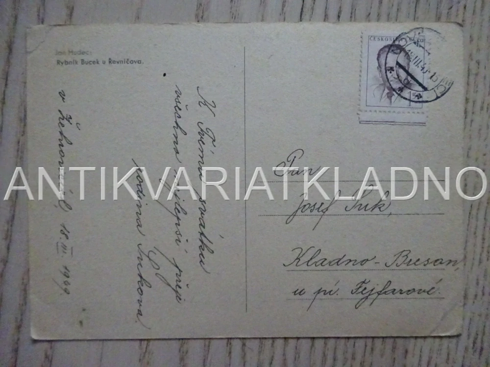 RYBNÍK BUCEK U ŘEVNIČOVA, OKRES RAKOVNÍK, POHLEDNICE 495