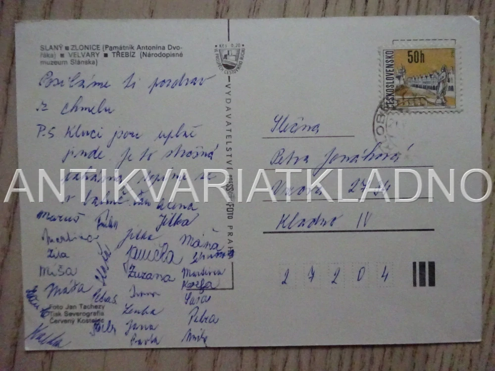 SLANÝ, ZLONICE, VELVARY, TŘEBÍZ, OKRES KLADNO, POHLEDNICE 496