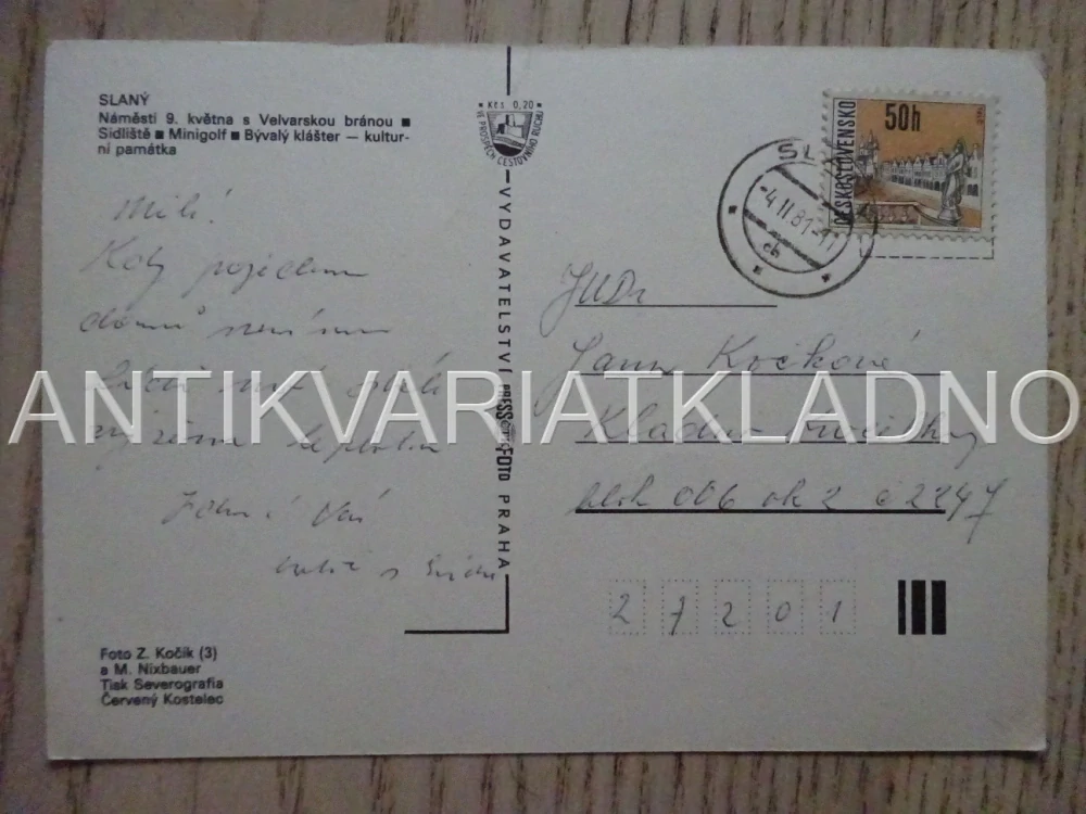 SLANÝ, MINIGOLF, BÝVALÝ KLÁŠTER, NÁMĚSTÍ 9. KVĚTNA, OKRES KLADNO, POHLEDNICE 499