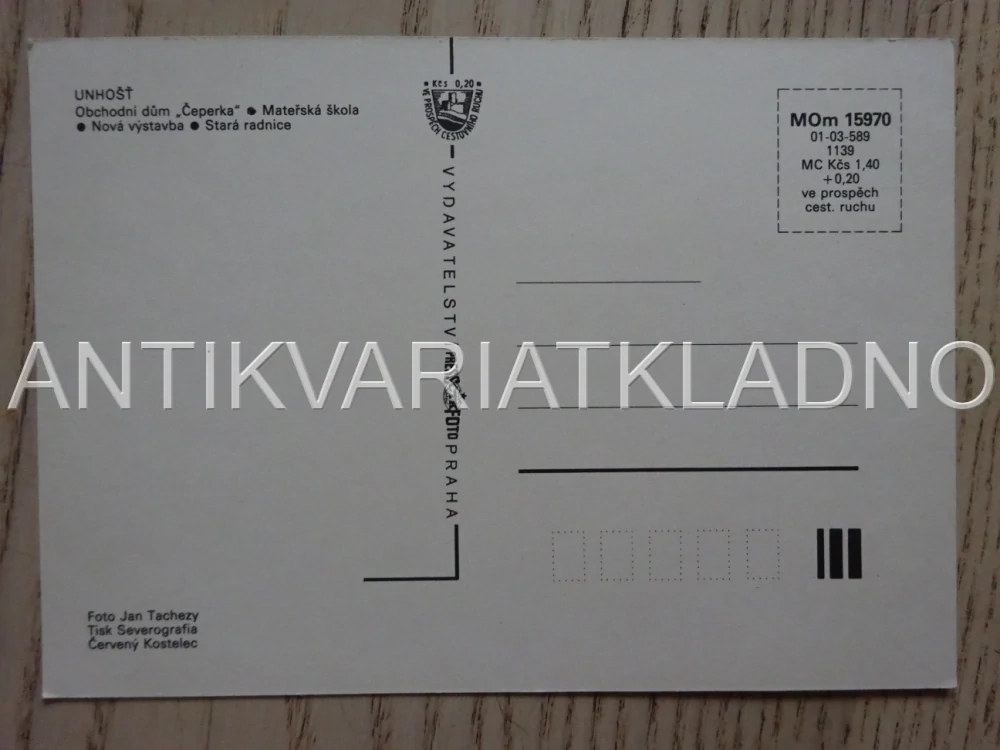 UNHOŠŤ, OBCHODNÍ DŮM ČEPERKA, MATEŘSKÁ ŠKOLA, STARÁ RADNICE, OKRES KLADNO, POHLEDNICE 503