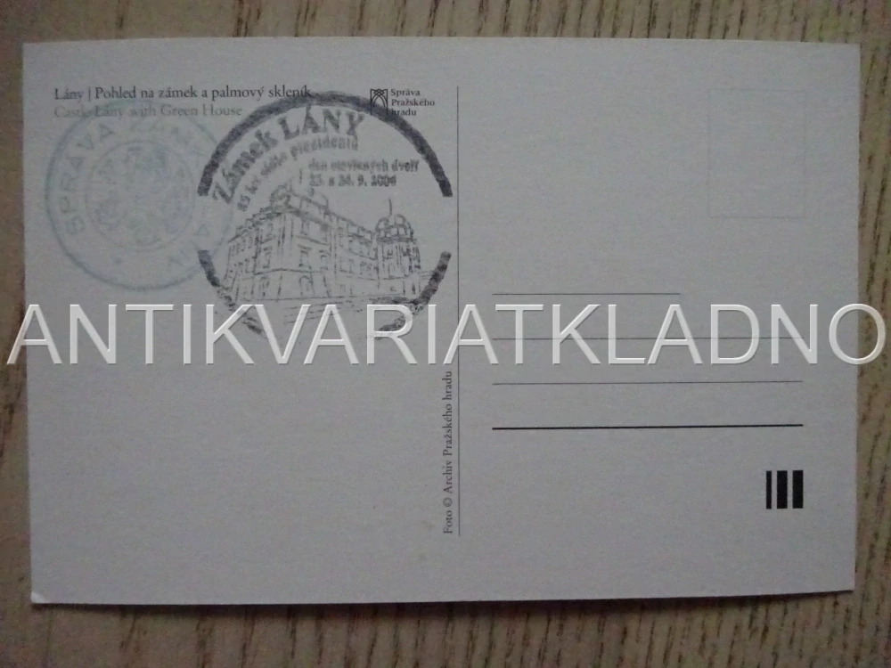 LÁNY, ZÁMEK, PALMOVÝ SKLENÍK, OKRES KLADNO, POHLEDNICE 504