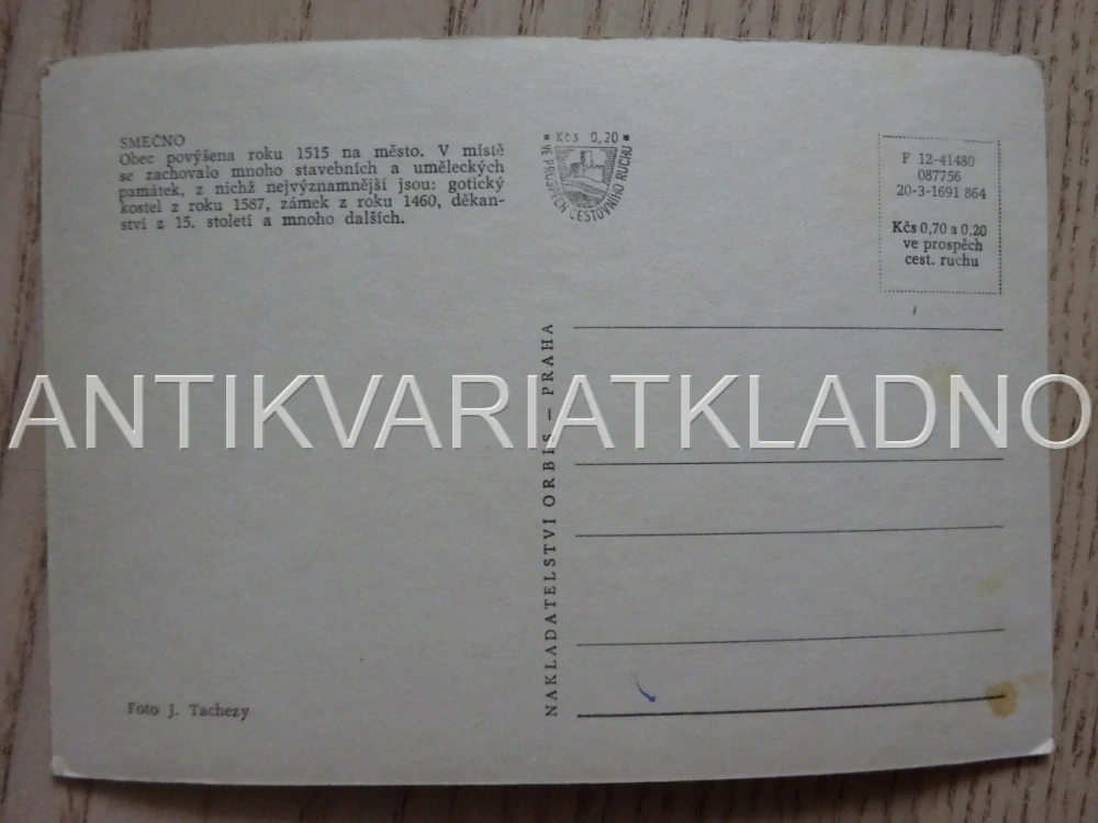 SMEČNO, ZÁMEK, OKRES KLADNO, POHLEDNICE 510