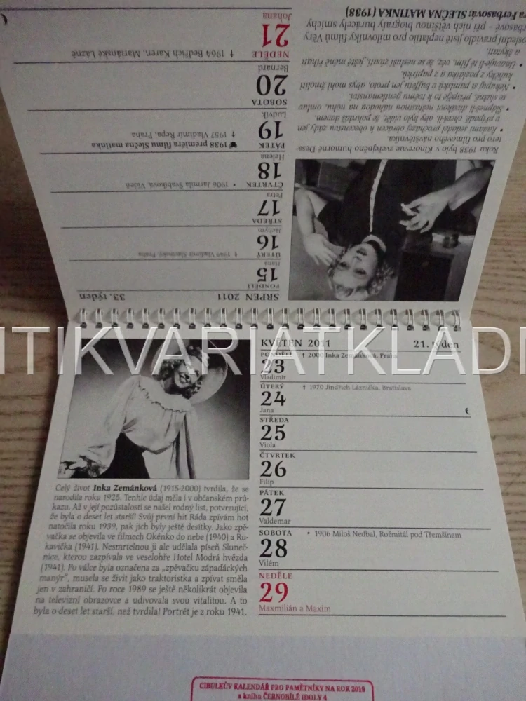 CIBULKŮV KALENDÁŘ PRO FILMOVÉ PAMĚTNÍKY 2011