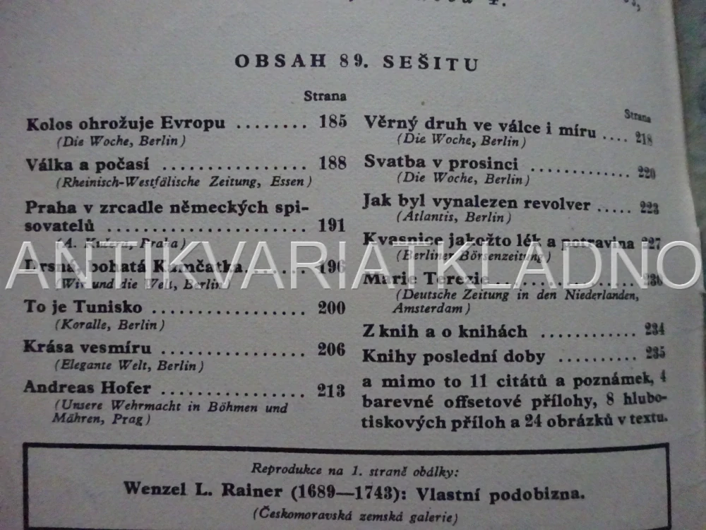 SVĚTOVÝ ZDROJ ZÁBAVY A POUČENÍ, ČASOPIS, č. 89, 1943