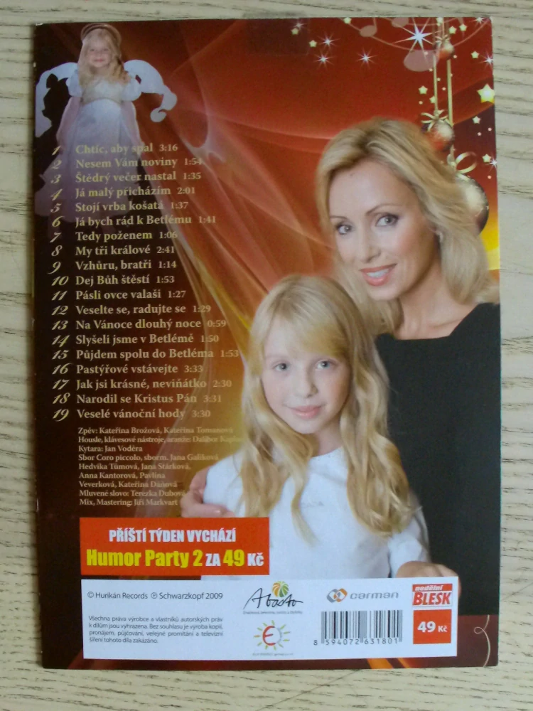 NEJKRÁSNĚJŠÍ VÁNOČNÍ KOLEDY ZPÍVÁ KATEŘINA BROŽOVÁ, CD HUDBA