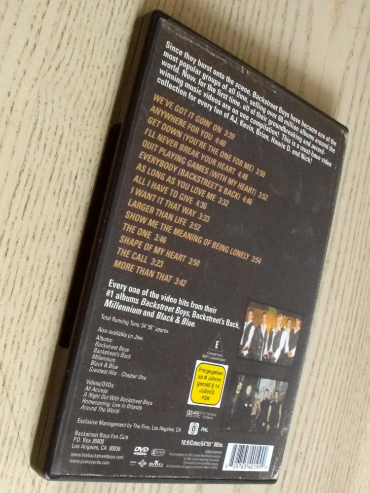 BACKSTREET BOYS, THE GREATEST VIDEO HITS - CHAPTER ONE, DVD HUDBA