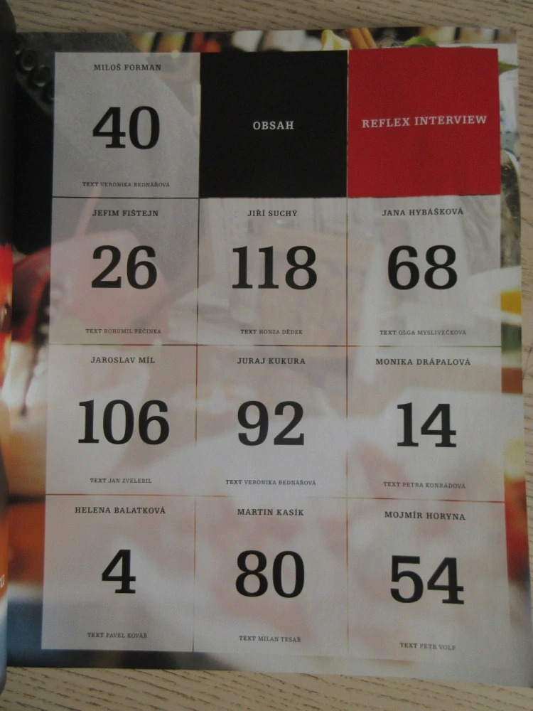 REFLEX INTERVIEW, MILOŠ FORMAN, JIŘÍ SUCHÝ, MOJMÍR HORYNA, MONIKA DRÁPALOVÁ, JEFIM FIŠTEJN, I/2006 **an