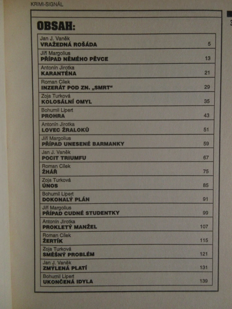 LOVEC ŽRALOKŮ A DALŠÍ KRIMINÁLNÍ PŘÍBĚHY 1/'98, JAN J. VANĚK, ROMAN CÍLEK, ZOJA TURKOVÁ, **an