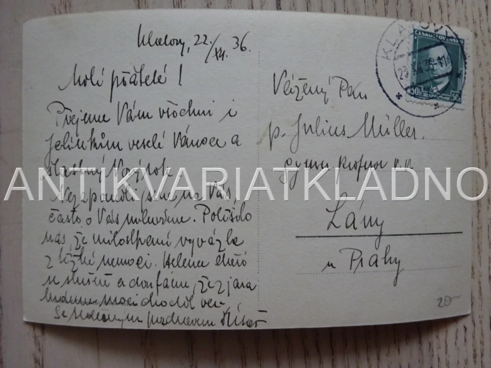 KLATOVY, CELKOVÝ POHLED OD HŮRKY, POLE, OKRES KLATOVY, POHLEDNICE 571