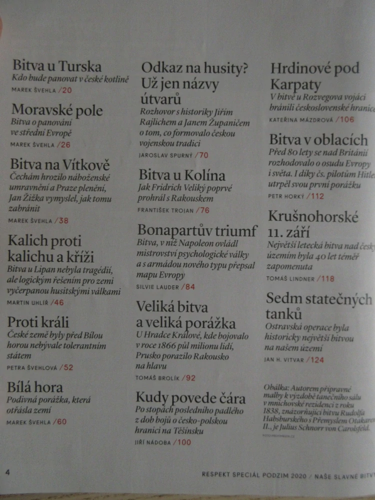 RESPEKT SPECIÁL: NAŠE SLAVNÉ BITVY, Č. 3/2020 **an