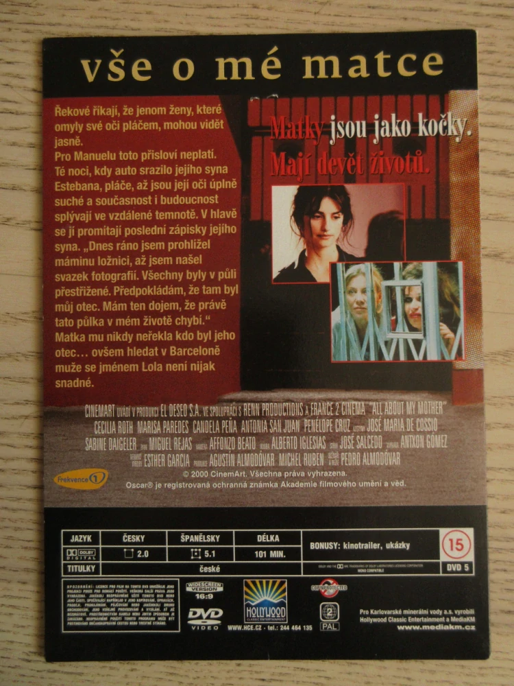 VŠE O MÉ MATCE, C. ROTH, P. CRUZ, DVD FILM