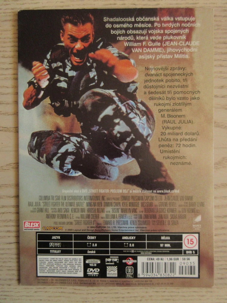 STREET FIGHTER, J.-C. VAN DAMME, R. JULIA, DVD FILM