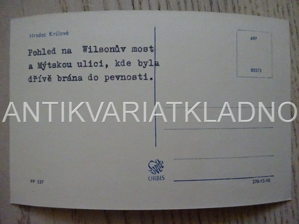 OKRES HRADEC KRÁLOVÉ, WILSONŮV MOST, MÝTSKÁ ULICE, POHLEDNICE 617