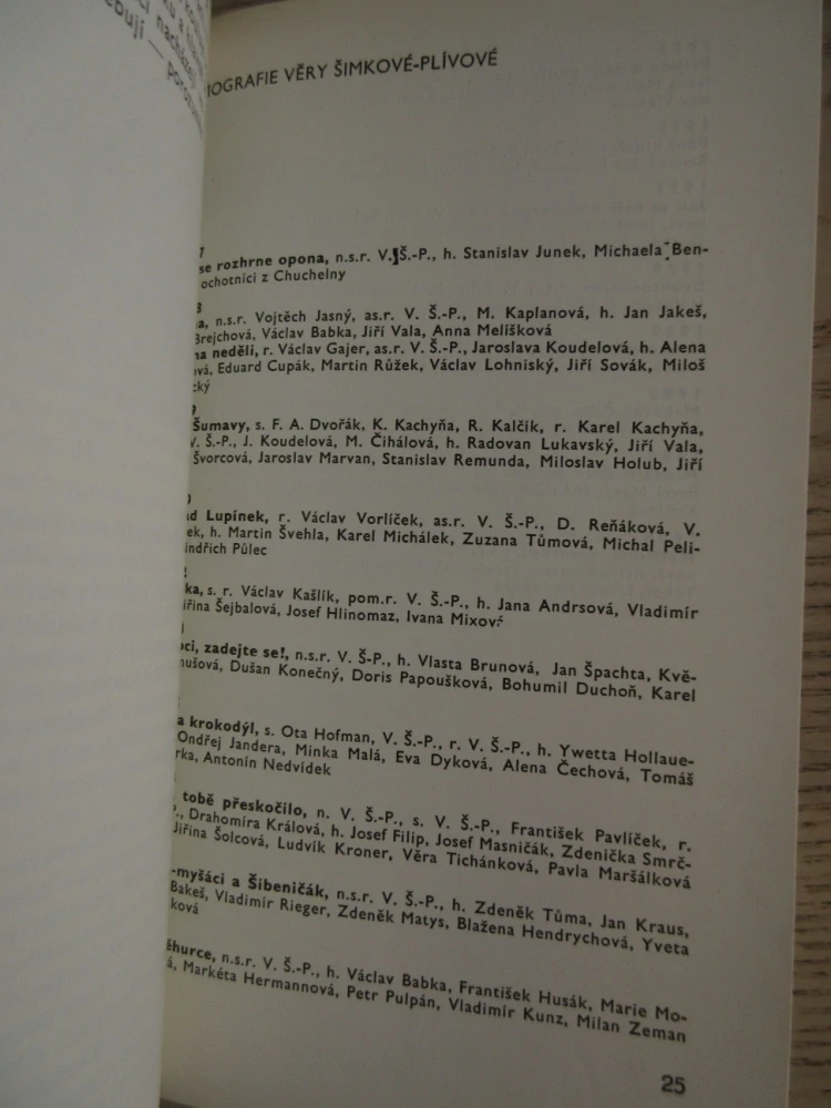 ŠIMKOVÁ-PLÍVOVÁ VĚRA, FILMOVÝ SEŠIT, **an