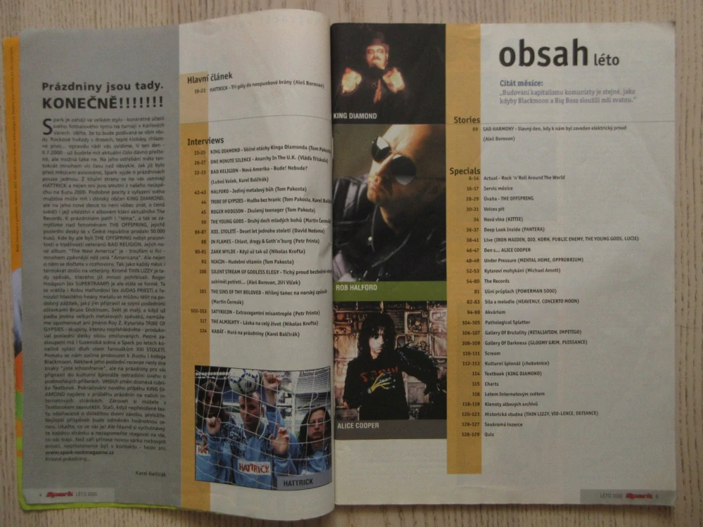 ROCKOVÝ MAGAZÍN SPARK, Č. LÉTO/2000, PLAKÁT DREAM THEATER, ROB HALFORD, **an
