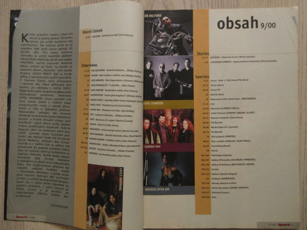 ROCKOVÝ MAGAZÍN SPARK, Č. 9/2000, **an