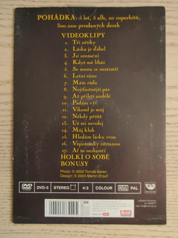 POHÁDKOVÝ PŘÍBĚH, VIDEOHITY NEJSLAVNĚJŠÍ ČESKÉ DÍVČÍ SKUPINY, HOLKI, DVD HUDBA