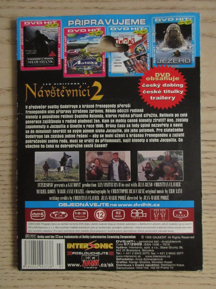 NÁVŠTĚVNÍCI 2, J. RENO, CH. CLAVIER, DVD FILM
