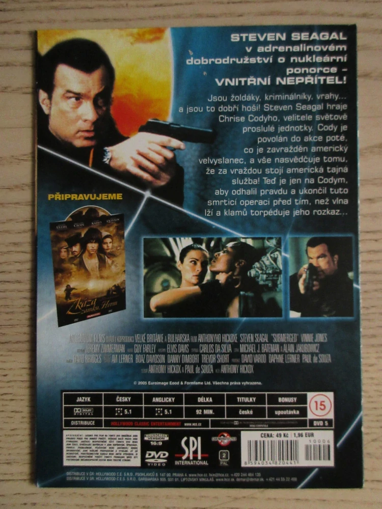 VNITŘNÍ NEPŘÍTEL, S. SEAGAL, DVD FILM