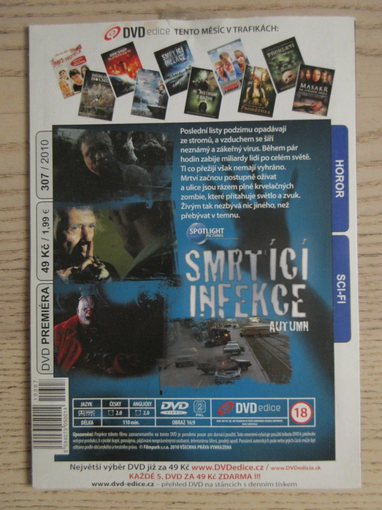 SMRTÍCÍ INFEKCE, D. FLETCHER, D. CARRADINE, DVD FILM