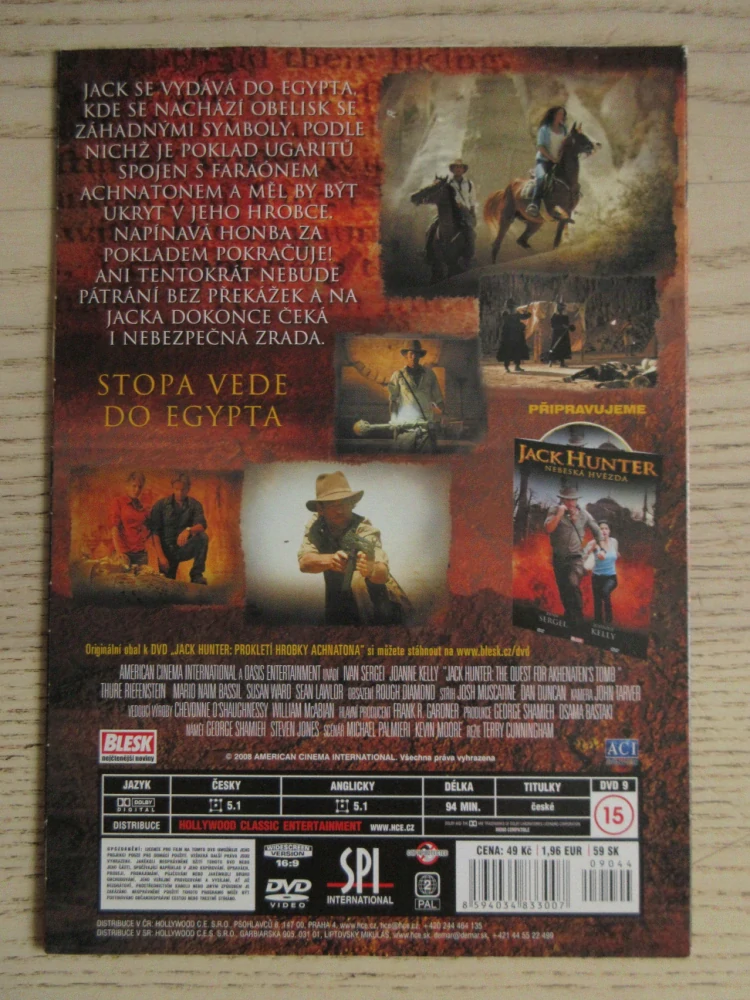 JACK HUNTER: PROKLETÍ HROBKY ACHNATONA, I. SERGEI, J. KELLY, DVD FILM