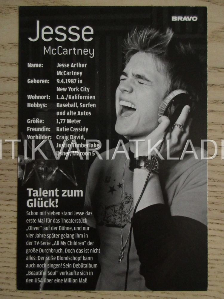 MCCARTNEY JESSE, KARTIČKA BRAVO