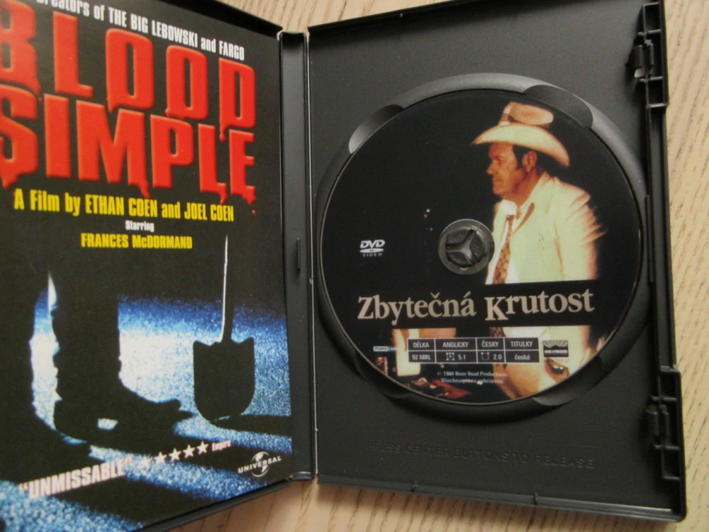 ZBYTEČNÁ KRUTOST, COEN, GB OBAL, ČESKÉ DVD FILM VČETNĚ BOOK
