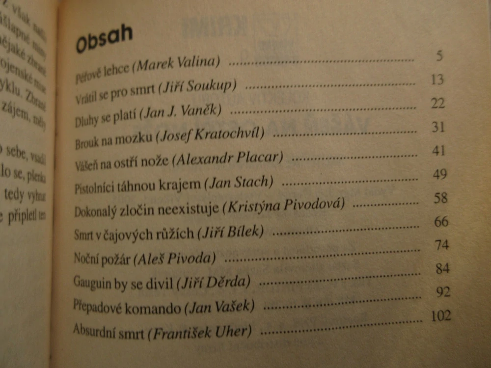 VÁŠEŇ NA OSTŘÍ NOŽE, **an