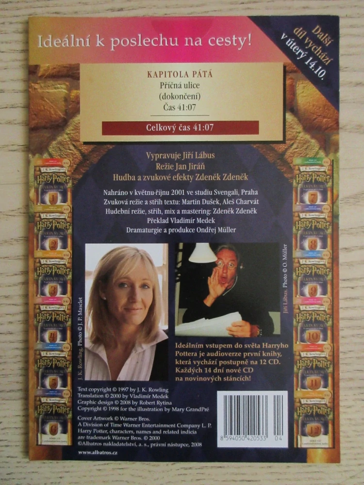 HARRY POTTER A KÁMEN MUDRCŮ 4., JIŘÍ LÁBUS, CD MLUVENÉ SLOVO