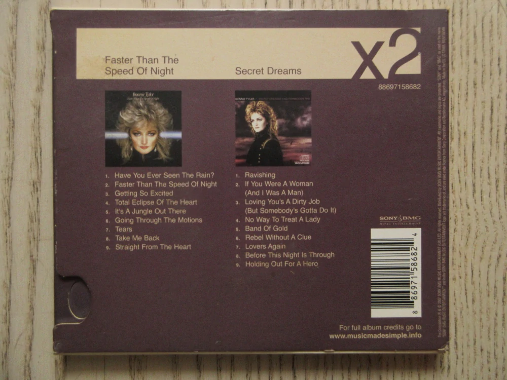 BONNIE TYLER, 2X CD HUDBA