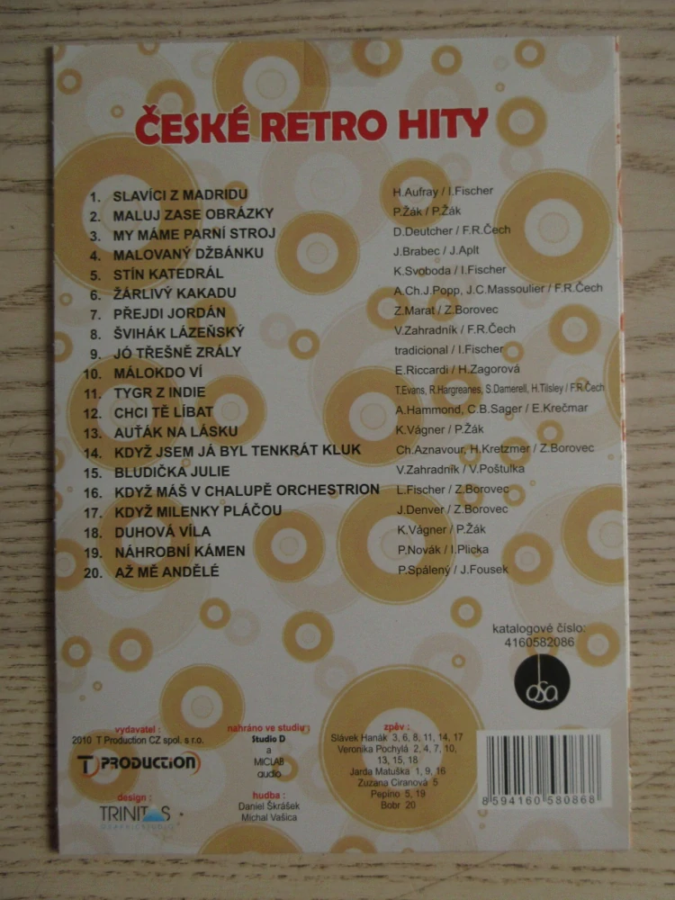 ČESKÉ RETRO HITY, 70-80-90, CD HUDBA