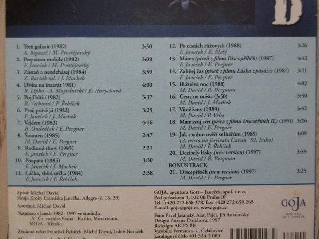 MICHAL DAVID, 20 NEJVĚTŠÍCH HITŮ, CD HUDBA