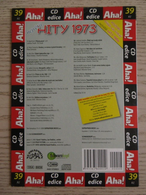 NEJVĚTŠÍ HITY 1973,  CD HUDBA