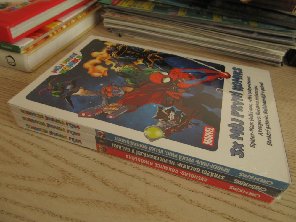 3X MŮJ PRVNÍ KOMIKS, SPIDER-MAN, AVENGERS, STRÁŽCI GALAXIE, **an