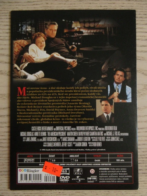 AMERICKÝ PREZIDENT, M. SHEEN, M. J. FOX, DVD FILM