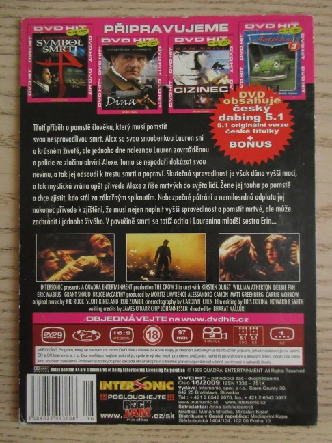 VRÁNA 3: NÁVRAT, K. DUNST, E. MABIUS, DVD FILM