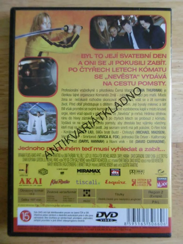 KILL BILL, UMA THURMAN, DVD FILM