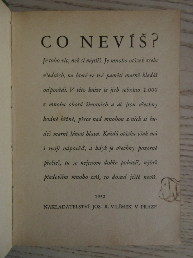 CO NEVÍŠ?, **an