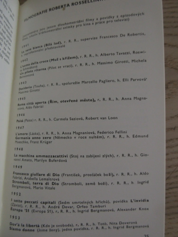 ROSSELLINI ROBERTO, FILMOVÝ SEŠIT, **an
