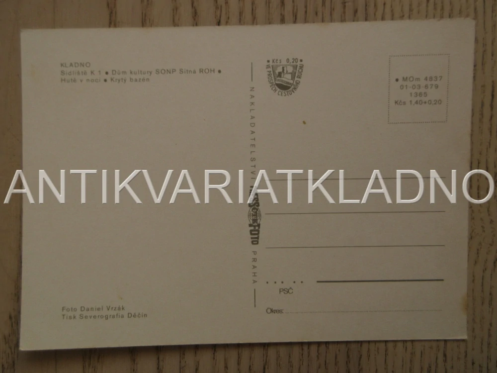 KLADNO, DŮM KULTURY SONP SÍTNÁ ROH, HUTĚ V NOCI, OKRES KLADNO