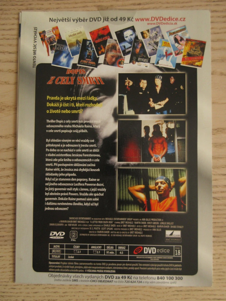 DOPIS Z CELY SMRTI, B. MICHAELS, M. SHEEN, CH. SHEEN, DVD FILM