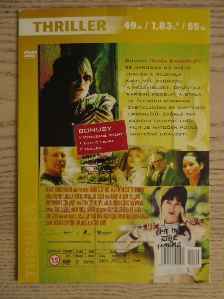 DOMINO, M. ROURKE, K. KNIGHTLEY, DVD FILM