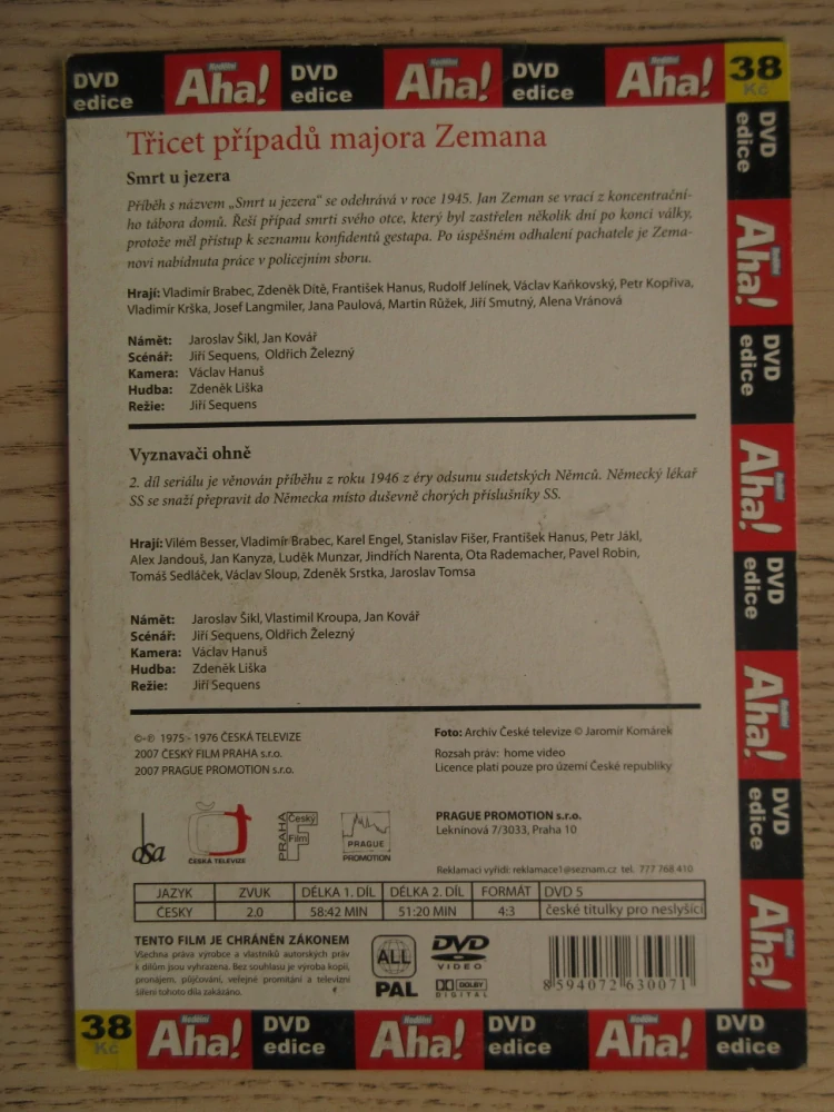 TŘICET PŘÍPADŮ MAJORA ZEMANA, DÍL Č. 1-2, DVD FILM
