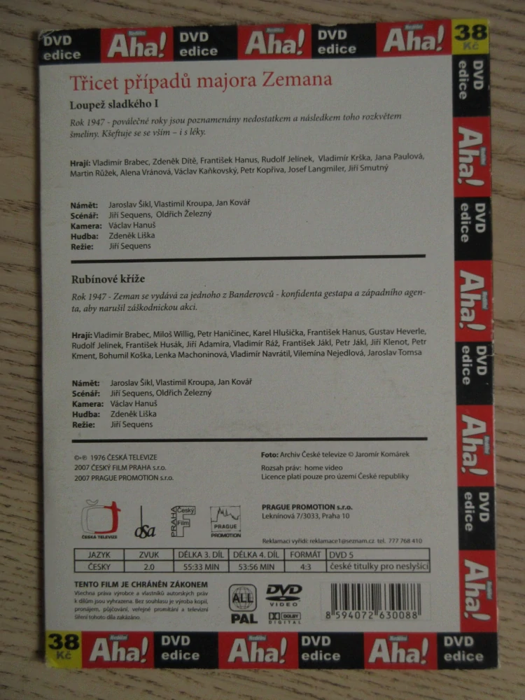 TŘICET PŘÍPADŮ MAJORA ZEMANA, DÍL Č. 3-4, DVD FILM