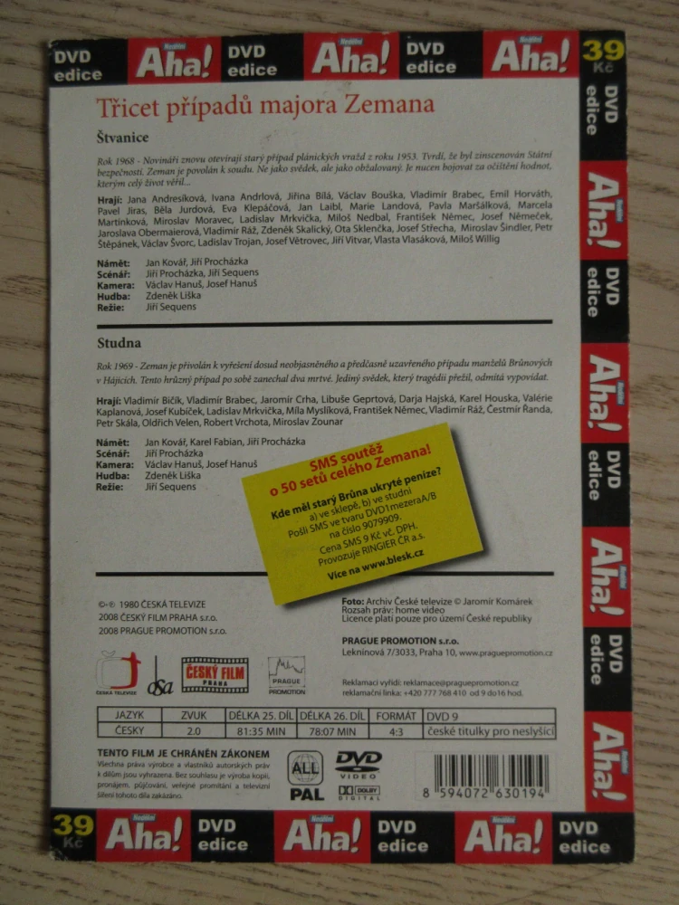 TŘICET PŘÍPADŮ MAJORA ZEMANA, DÍL Č. 25-26, DVD FILM
